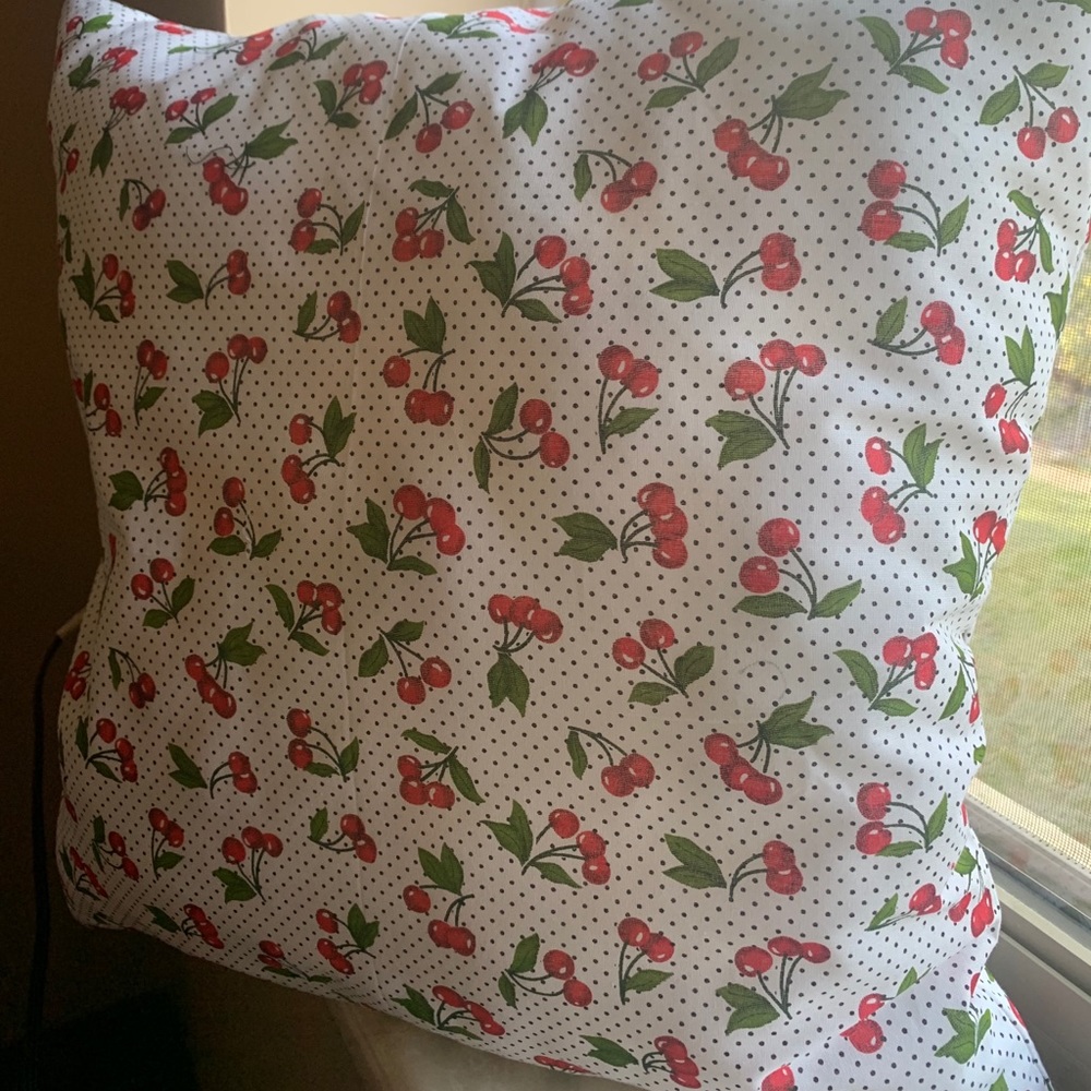 Decorative Cherry Pillow Handmade 20x20